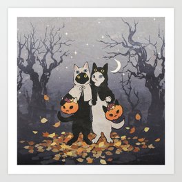 halloween cats 2 Art Print