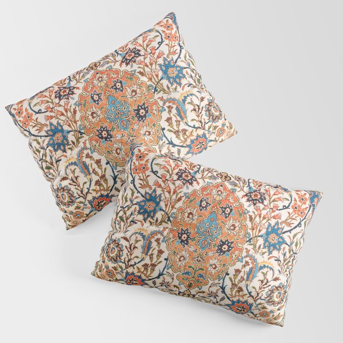 Isfahan Antique Central Persian Carpet Print Pillow Sham