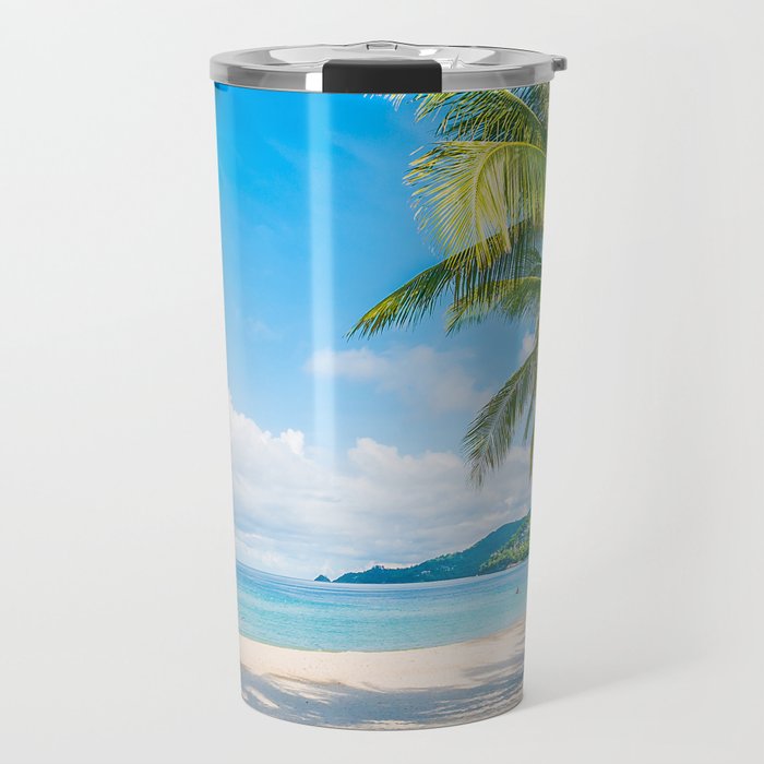 Tropical beach background Travel Mug