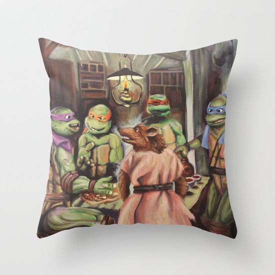 The Pizza Eaters Throw Pillow