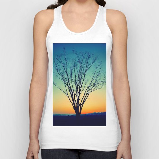 Winter Sunset Tree Unisex Tank Top