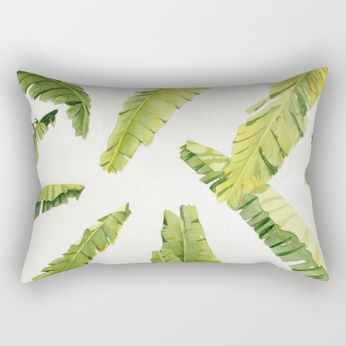 Tropical Banana Leaves Rectangular Pillow