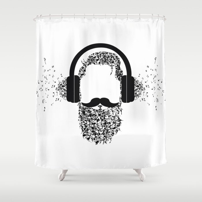 Shower Curtain By Eddie Gomes, Moustache Shower Curtain