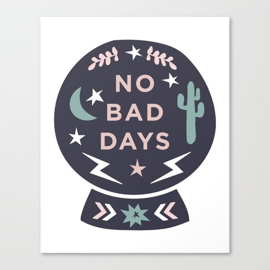 "No Bad Days" Desert Snow Globe Minimal Print Canvas Print