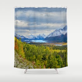 Matanuska Glacier Painting - Alaskan Autumn Shower Curtain