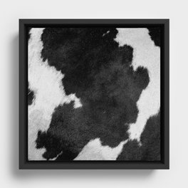 Black and White Cow Skin Print Framed Canvas