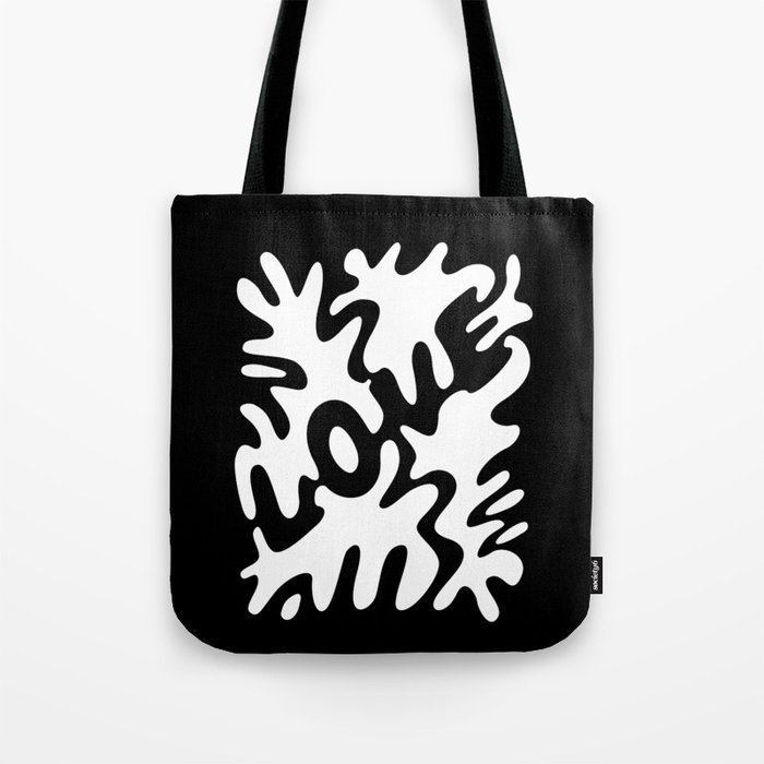 LOVE Slogan in Black and White | Handlettered Text Design Tote Bag