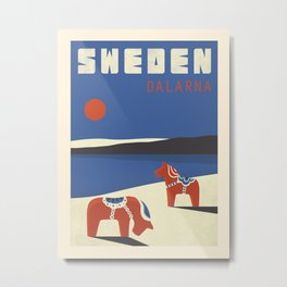 Vintage travel poster-Sweden-Dalarna. Metal Print