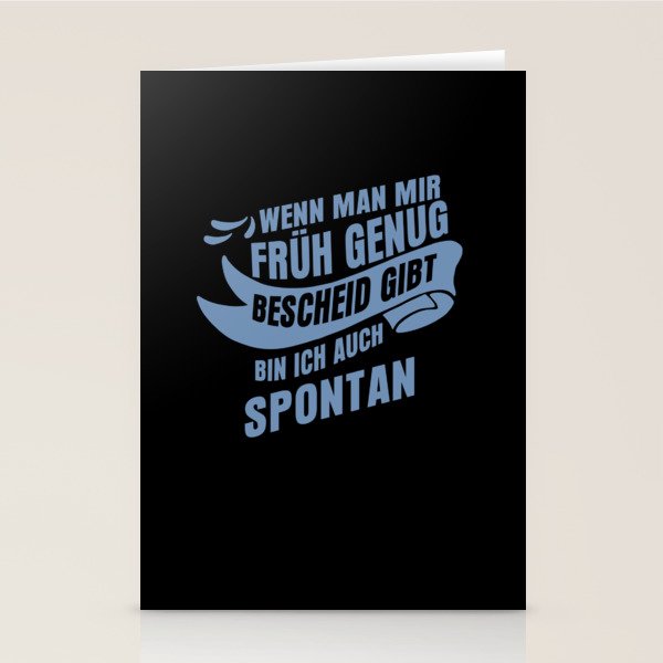 lustige Spontan Sprüche Stationery Cards by HBfunshirts Society6