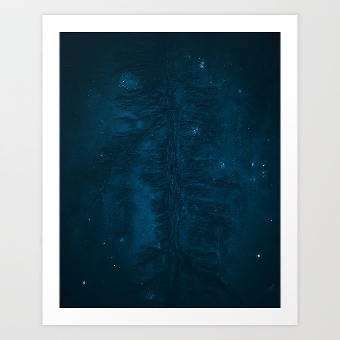 Abstract Blue Riverbed  Art Print