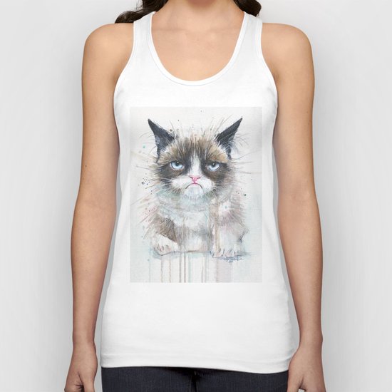 Grumpy Kitty Cat Unisex Tank Top