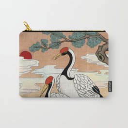 Minhwa: Pine Tree and Cranes C Type Carry-All Pouch