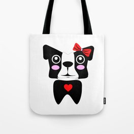 Pug Girl With a Heart Tote Bag