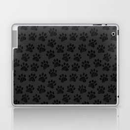 Dark Paws doodle seamless pattern. Digital Illustration Background. Laptop Skin