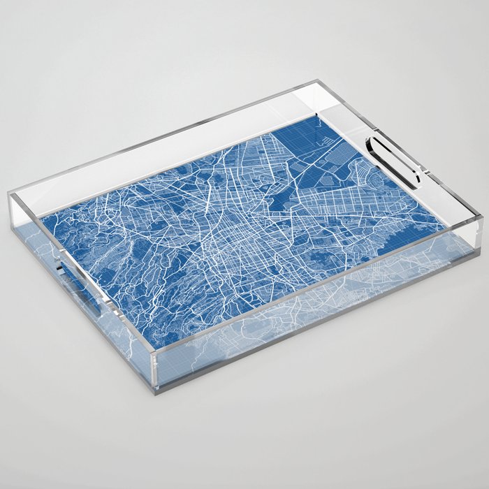 Mexico City Map - Blueprint Acrylic Tray