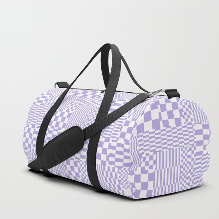 Glitchy Checkers // Lavender Duffle Bag