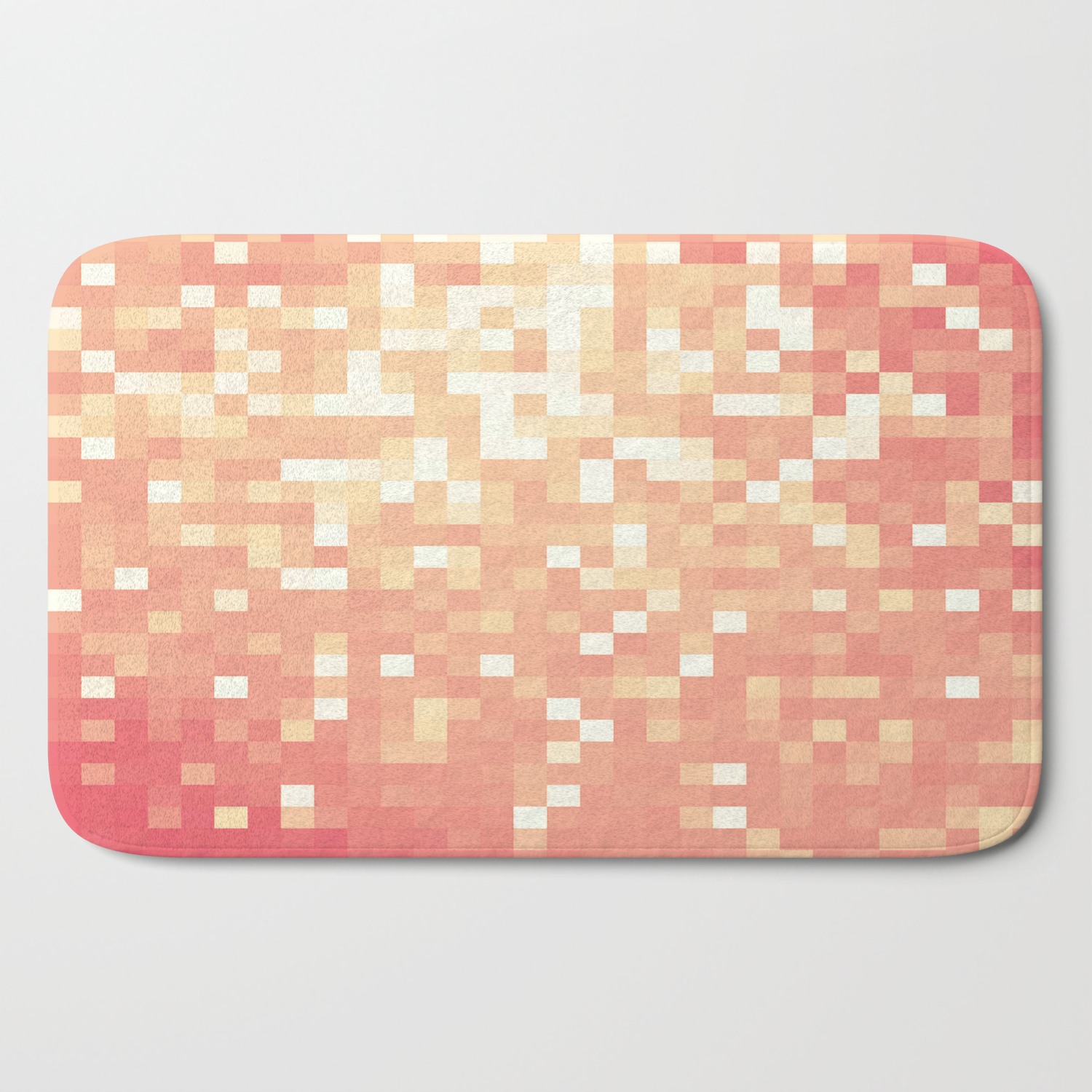 Peach Sparkle Pixels Bath Mat By Lilkiddies Society6