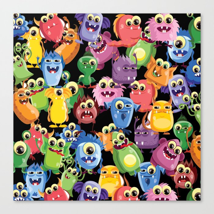 cute monsters Canvas Print