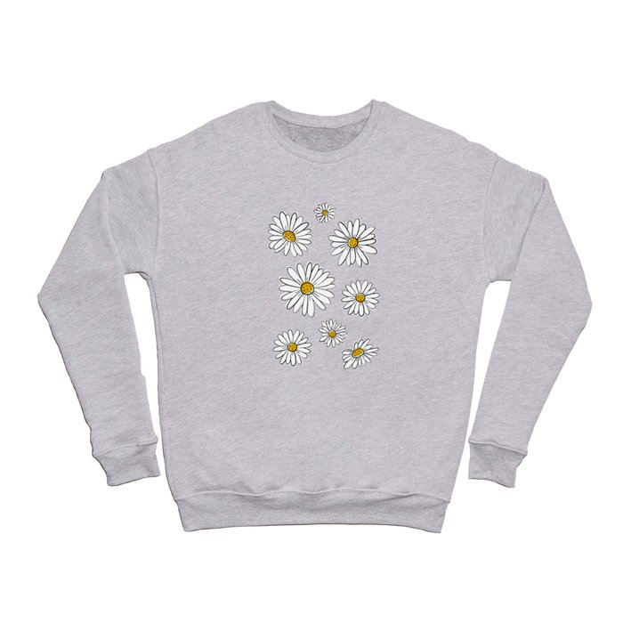 Daisies on Gray Crewneck Sweatshirt