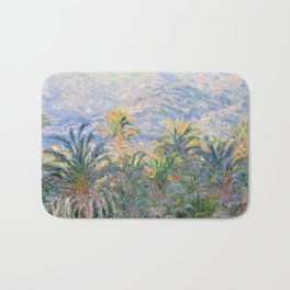 Palm Trees at Bordighera by Claude Monet, 1884 Bath Mat | Vintage, Monet, 1884, Palmtrees, Italy, Gift, Oil, Mountains, Decor, Palm 