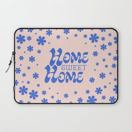 Home Sweet Home, Blue and Light Pink Laptop Sleeve