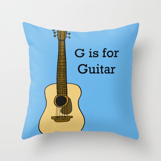 G is for Guitar Throw Pillow