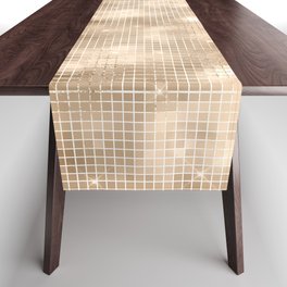 Luxury Soft Gold Sparkle Pattern Table Runner