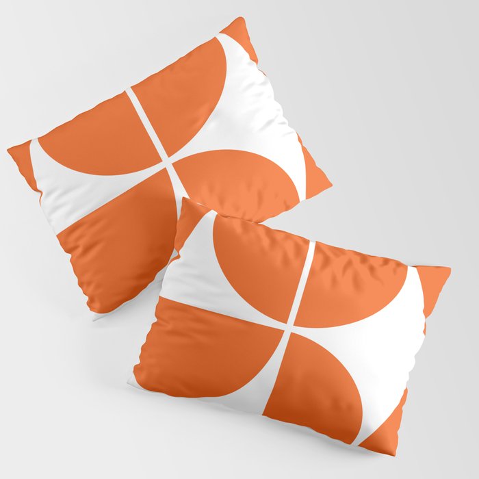Mid Century Modern Orange Square Pillow Sham