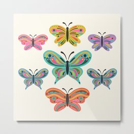 Colorful Butterflies Metal Print