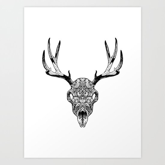 Deer Skull Art Print