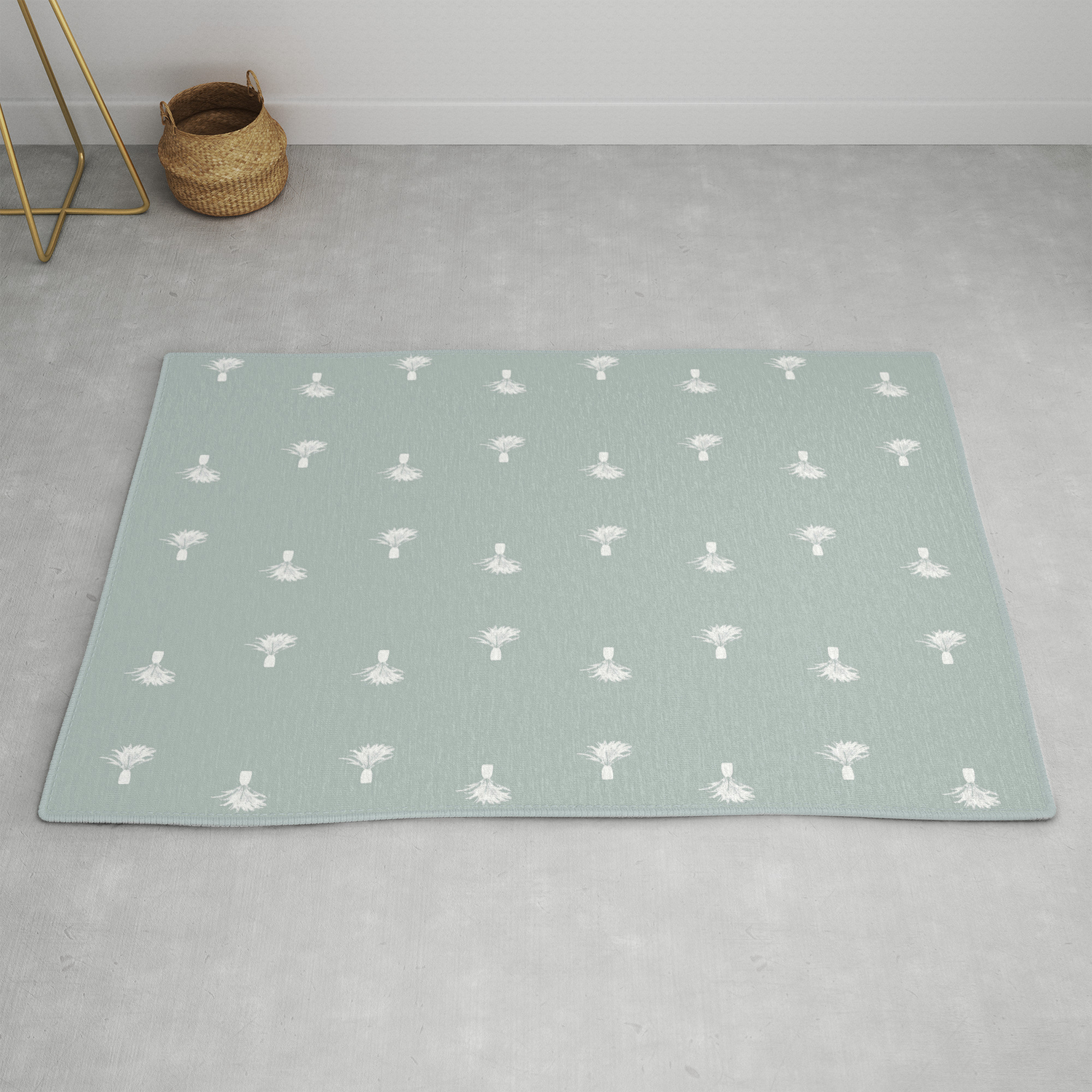 Small Palm Trees On Gray Rug By Byjwp Society6