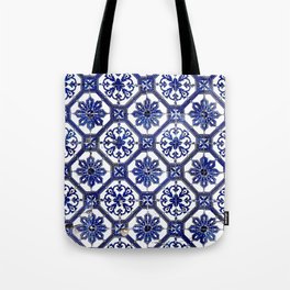 Blue and White Portuguese Tile - Tote Bag