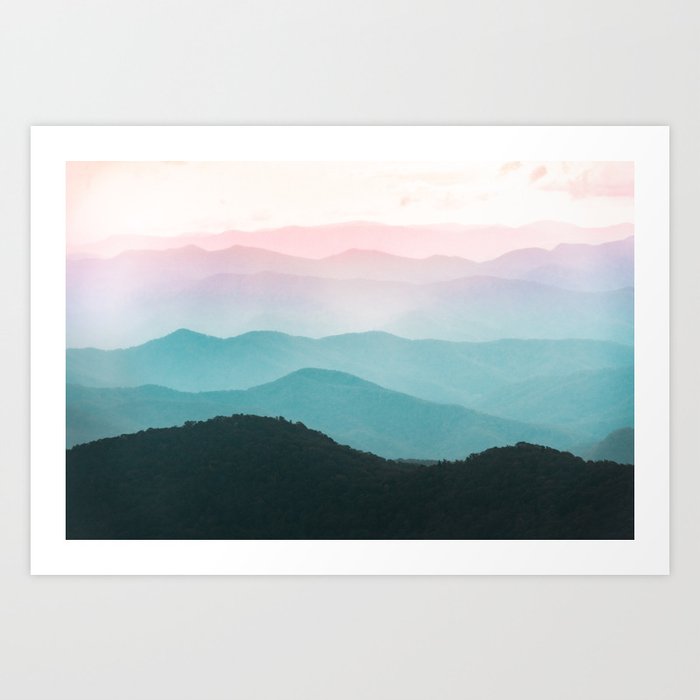 Smoky Mountain National Park Sunset Layers III - Nature Photography Art Print