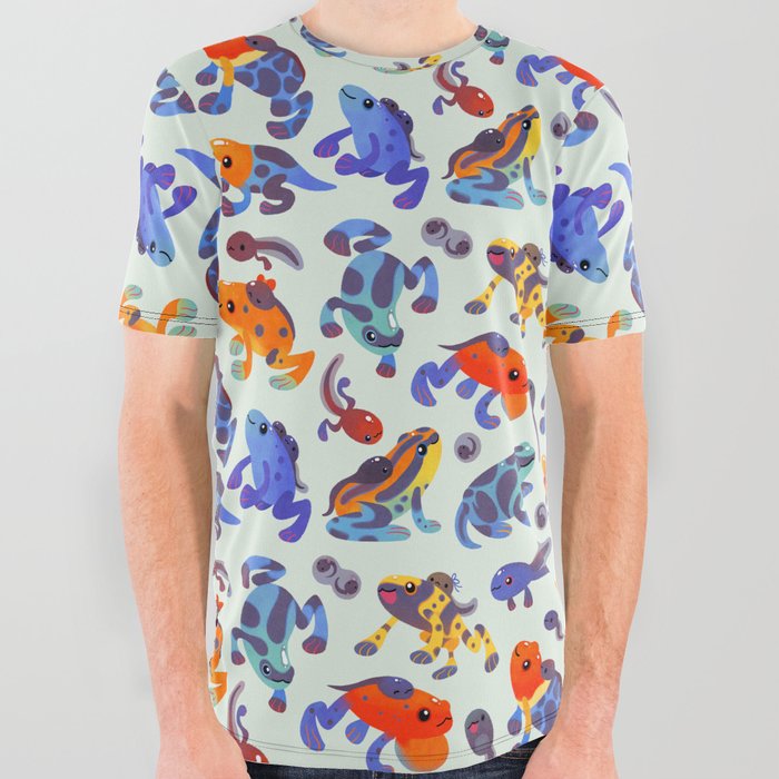 Poison dart frogs - bright All Over Graphic Tee