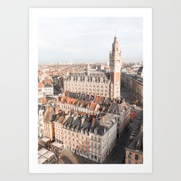 French Houses And Church From Above Photo | City Of Lille Art Print | France Europe Travel Photography Art Print