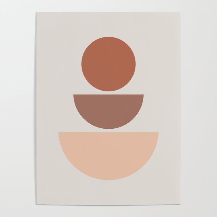 Terra and Pink Abstract Art Poster