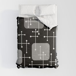 1950s Eames Era Art Crosshairs Black White Comforter
