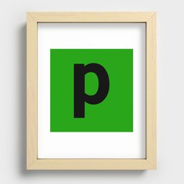 letter P (Black & Green) Recessed Framed Print