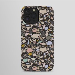 Dark terrazzo pattern iPhone Case