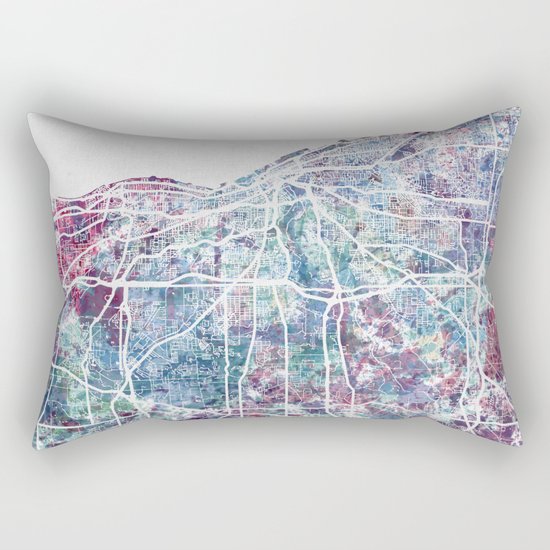 Cleveland map Rectangular Pillow