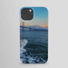 Vibrant Sunset San Francisco Bay Bridge Tumultuous Ocean iPhone Case