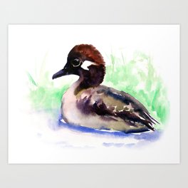 Cute Little Duck Art Print | Ducks, Brownblack, Nurseryart, Birds, Woodland, Duckbrown, Painting, Duckart, Duckdecor, Ducklover 