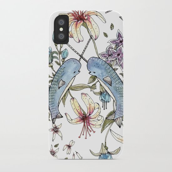 Narwhal pattern iPhone Case