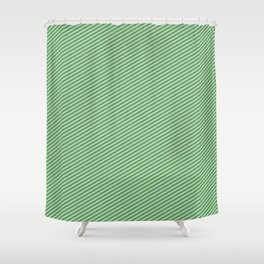 [ Thumbnail: Gray and Light Green Colored Lines Pattern Shower Curtain ]