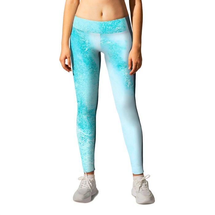 Turquoise and White Nature Leggings