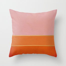 Orange, Pink And Gold Abstract Painting Throw Pillow