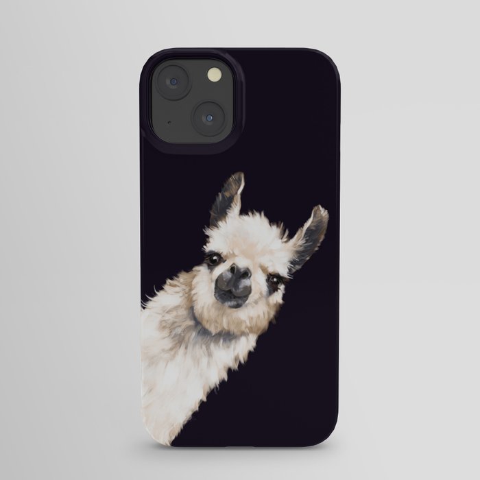 Sneaky Llama in Black iPhone Case