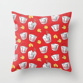 Chinese takeout - red Throw Pillow
