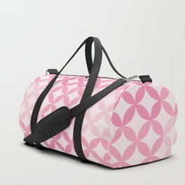 Pink Four Leaf cement circle tile. Geometric circle decor pattern. Digital Illustration background Duffle Bag