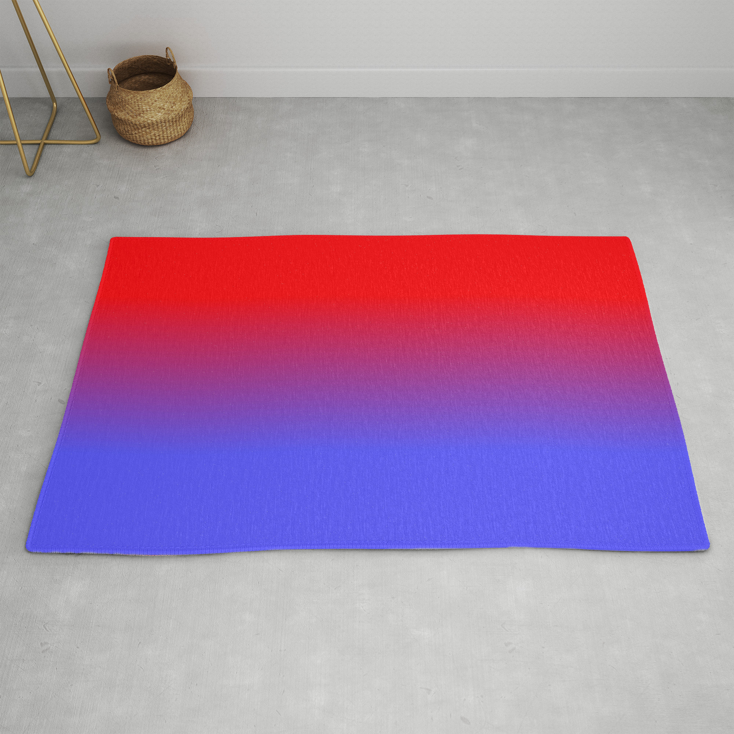 Neon Red And Bright Neon Blue Ombre Shade Color Fade Rug By Podartist Society6